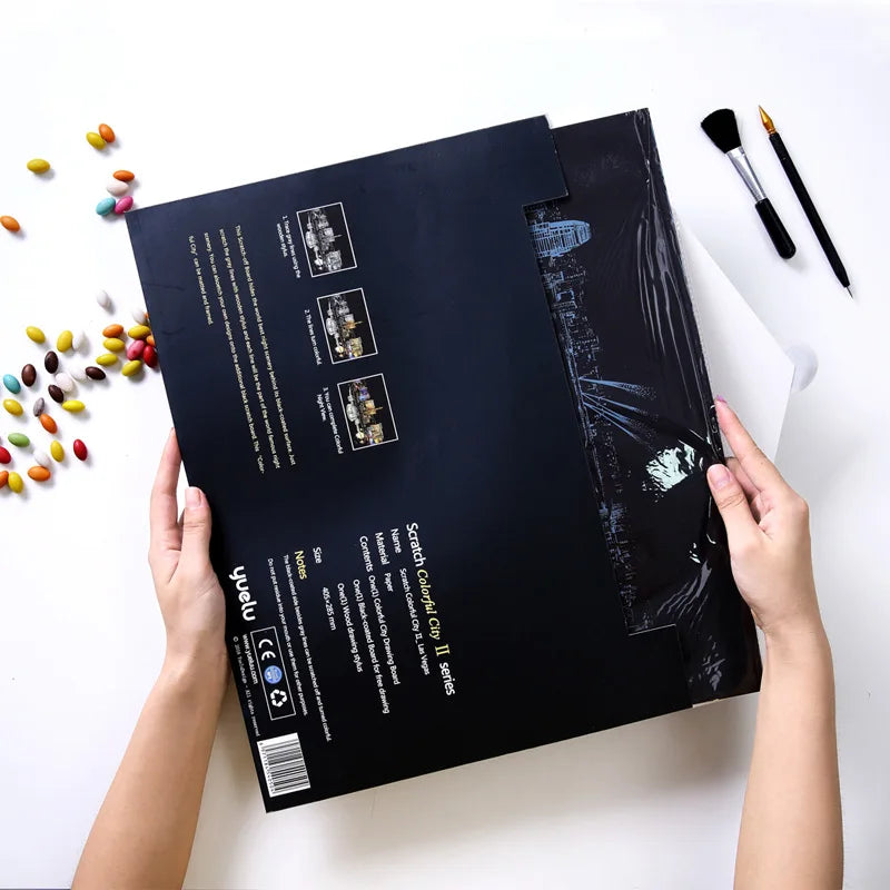 5D kradse kunstplade | Det ultimative kunstneriske eventyr for alle aldre | Incl. Gratis træ kradsepind-zarada.dk