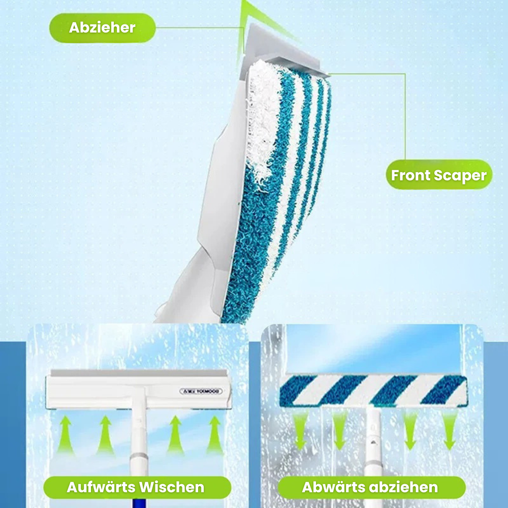 3-i-1 Drejbar Vinduesrenser med Teleskopstang og Sprayfunktion