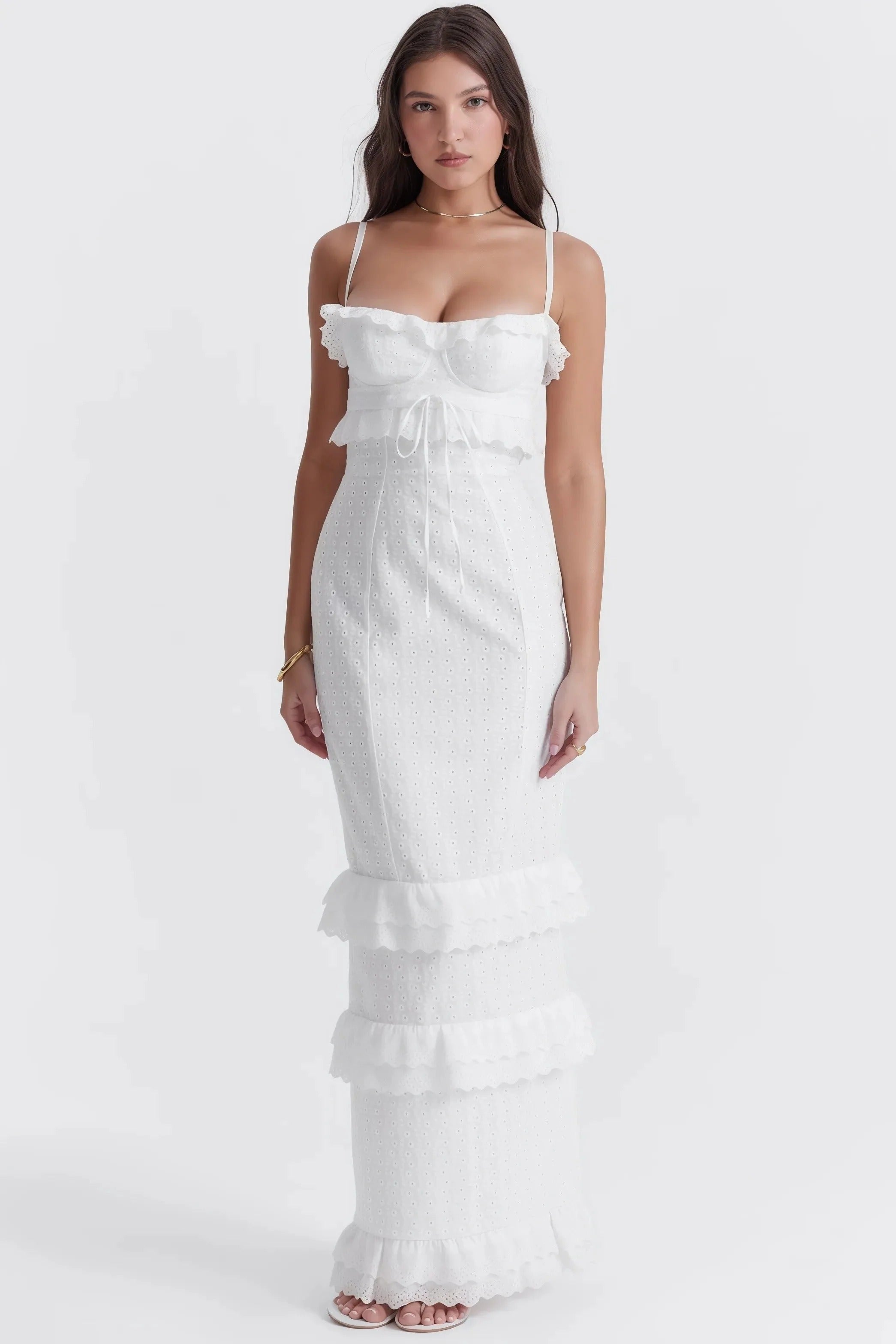 Lang Uden Ærmer Kjole med Broderi til Kvinder | Ideel til Særlige Anledninger