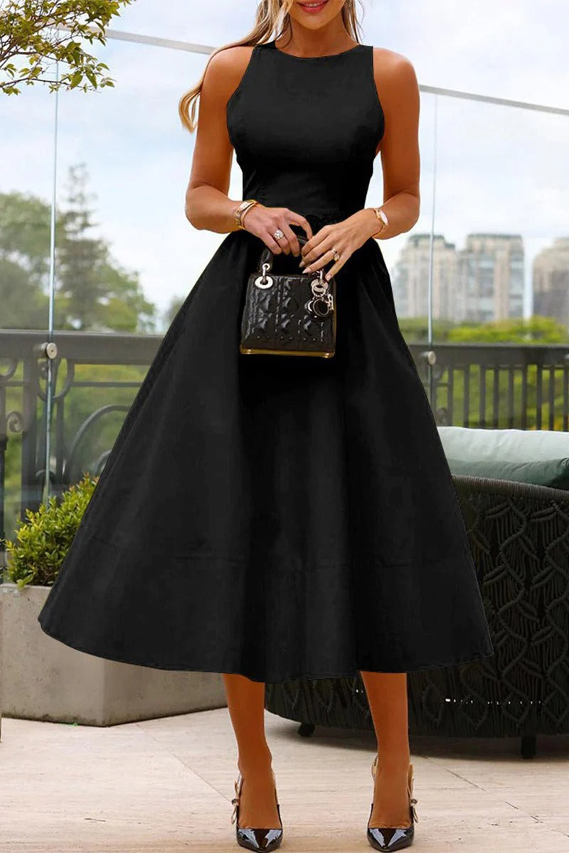 Ærmeløs Prinsesserobe med Rund Udsnit til Piger | Ideel til Særlige Anledninger