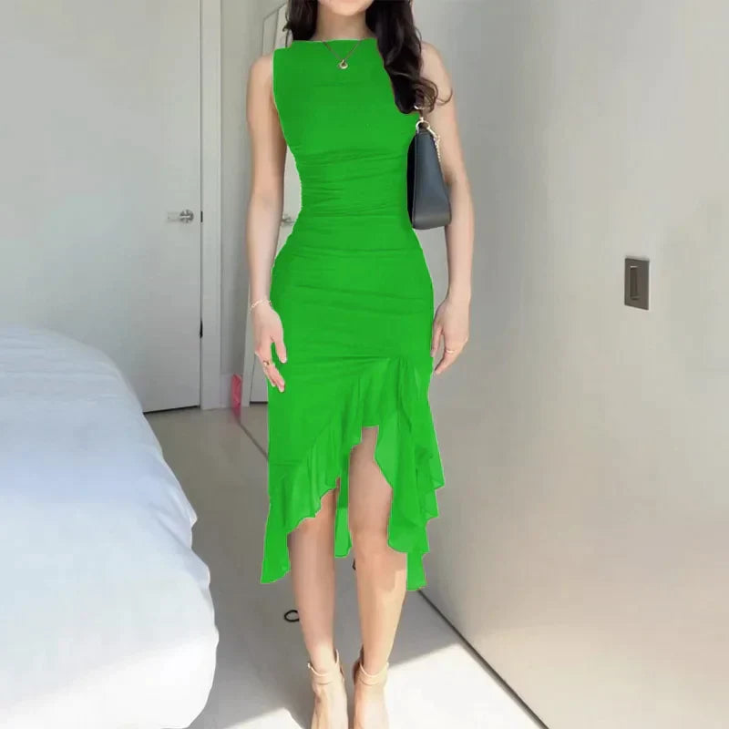 Ærmeløs Kjole Med Plisseringer Til Kvinder | Ideel Til Hverdagen Og Begivenheder