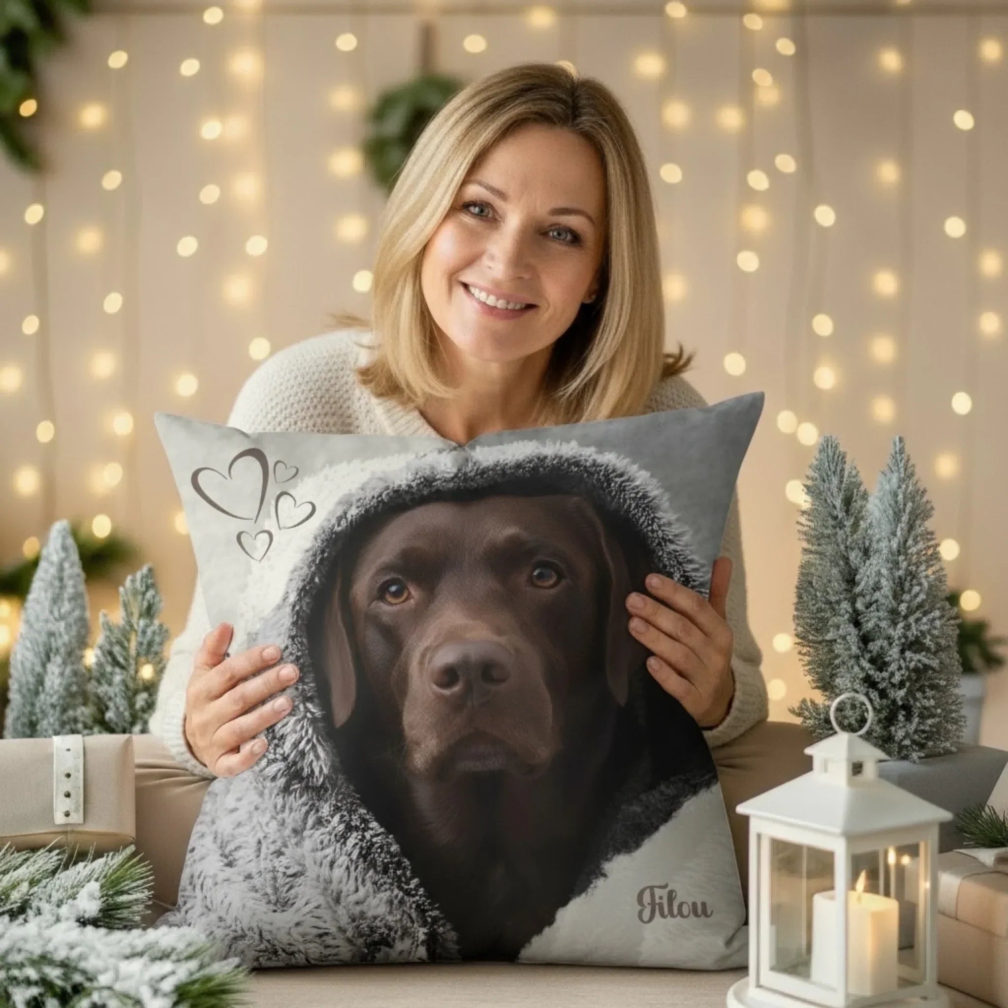 CuddleNest | Personliggjort Husdyrtæppe Cozy Pude