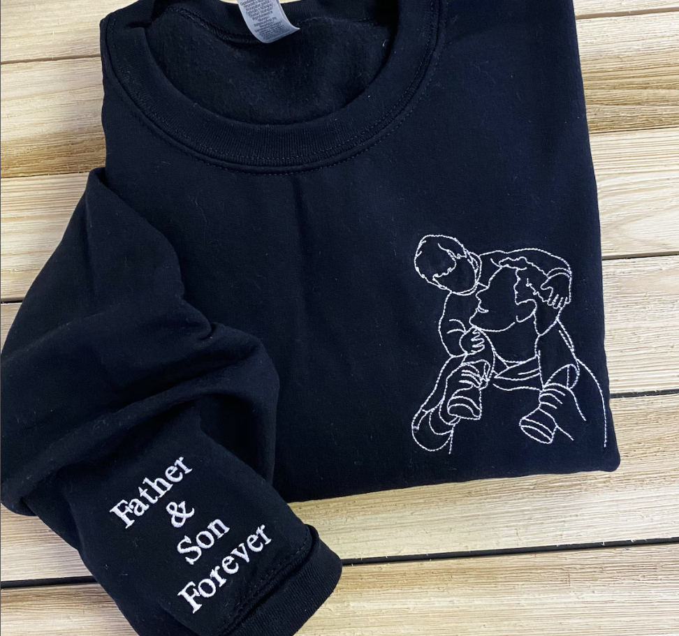 StitchPortrait | Tilpasset Broderet Portræt Sweatshirt Par Familie Hoodie