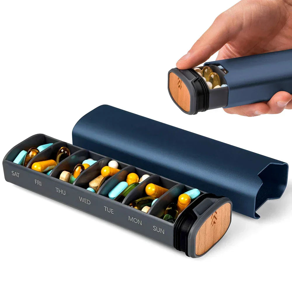 7-Dages Medicinorganisator – Kompakt Lækfri Pilleæske til Hjemmet og Rejser