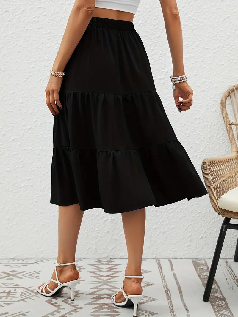 Blomstret A-linje Skirt med Lommer til Kvinder | Ideel til Forår og Sommer