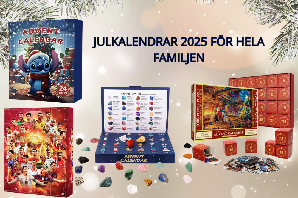 FamilieJoy Julekalender 2025 | Udfordrende overraskelser til alle med Stitch, Fodbold, Puslespil & Krystaller