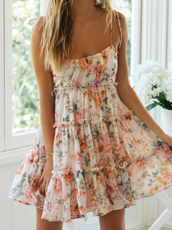 Kjole med Spaghettistropper og Heltryk til Kvinder | Ideel til Sommerferier