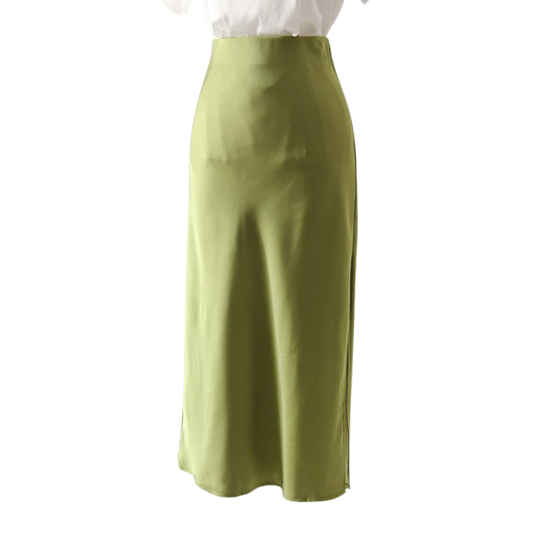 A-line silkenederdel til kontoret til kvinder