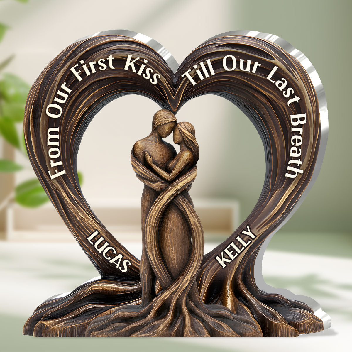 TreeHeart-Plakette | Akryl-plakette i individuel form Personliggjort hjerte af træer